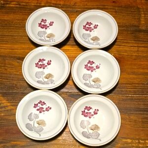 Noritake Geranium Floral Patterned Berry Bowls Set of 6